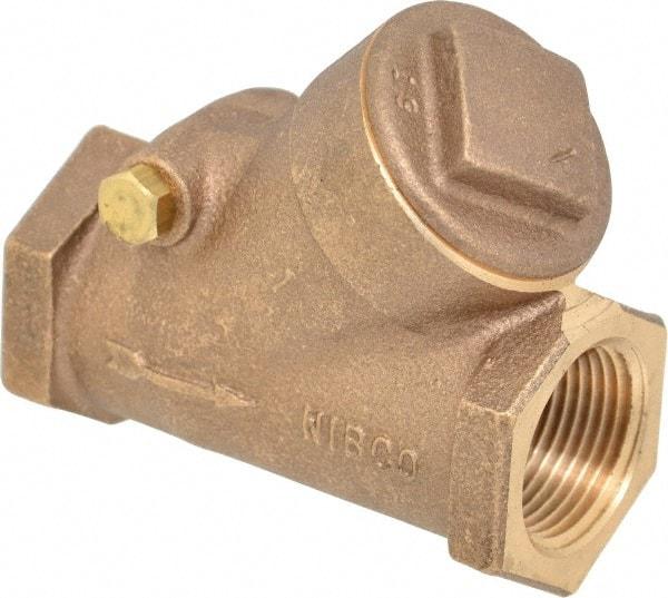 NIBCO - 1" Bronze Check Valve - Y-Pattern, FNPT x FNPT, 400 WOG - Exact Tool & Supply