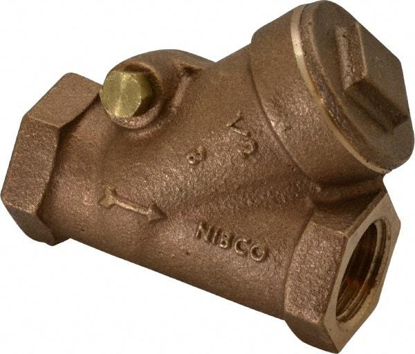 NIBCO - 1/2" Bronze Check Valve - Y-Pattern, FNPT x FNPT, 400 WOG - Exact Tool & Supply