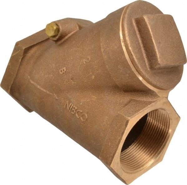 NIBCO - 2" Bronze Check Valve - Y-Pattern, FNPT x FNPT, 400 WOG - Exact Tool & Supply