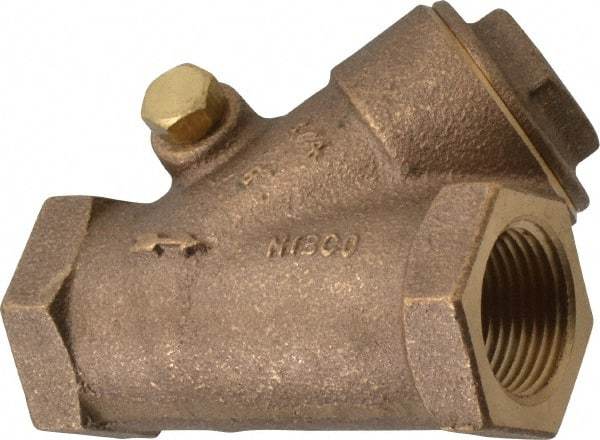 NIBCO - 3/4" Bronze Check Valve - Y-Pattern, FNPT x FNPT, 400 WOG - Exact Tool & Supply