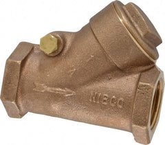 NIBCO - 1" Bronze Check Valve - Y-Pattern, FNPT x FNPT, 600 WOG - Exact Tool & Supply
