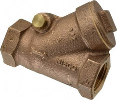 NIBCO - 1/2" Bronze Check Valve - Y-Pattern, FNPT x FNPT, 600 WOG - Exact Tool & Supply