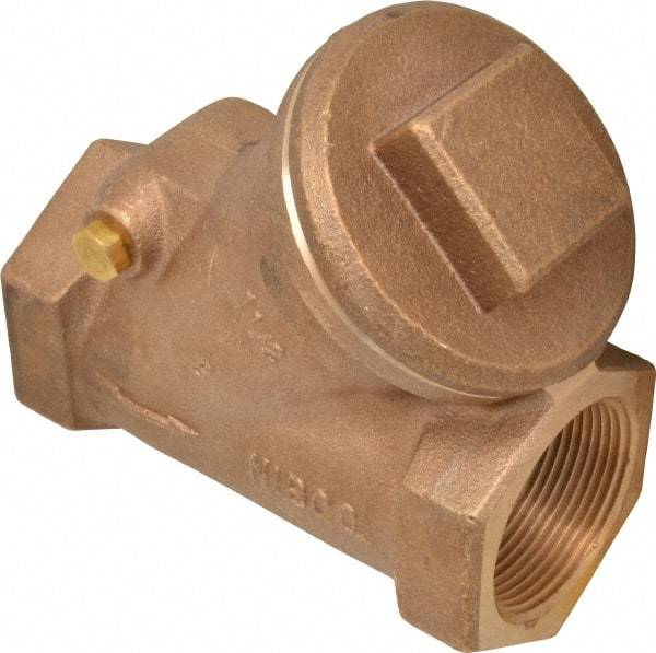 NIBCO - 1-1/2" Bronze Check Valve - Y-Pattern, FNPT x FNPT, 600 WOG - Exact Tool & Supply