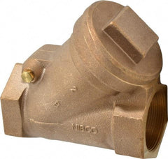 NIBCO - 2" Bronze Check Valve - Y-Pattern, FNPT x FNPT, 600 WOG - Exact Tool & Supply