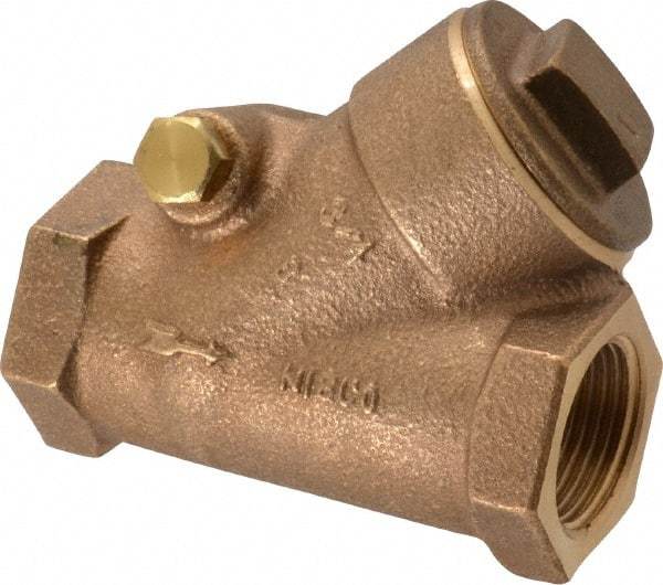 NIBCO - 3/4" Bronze Check Valve - Y-Pattern, FNPT x FNPT, 600 WOG - Exact Tool & Supply