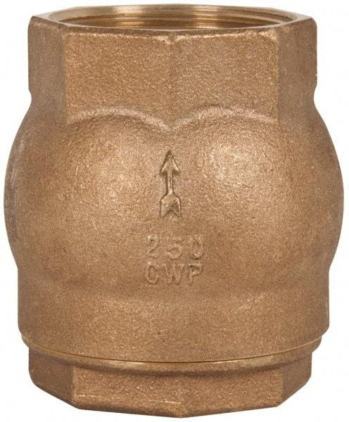 NIBCO - 2" Bronze Check Valve - Inline, FNPT x FNPT, 250 WOG - Exact Tool & Supply