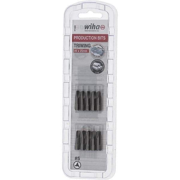 Wiha - 1/4" Drive, #5 Tri-Wing Screwdriver Bit - 1" OAL - Exact Tool & Supply