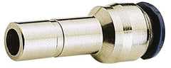 Alpha Technologies - 1/4" Outside Diam, Nickel Plated Brass Push-to-Connect Straight Reducer - 250 Max psi, Tube to Stem Connection, Buna O-Ring - Exact Tool & Supply
