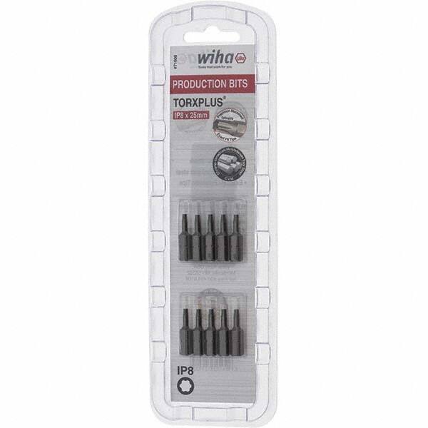 Wiha - 1/4" Drive IP8 Torx Plus Screwdriver Bit - 1" OAL, Insert Bit - Exact Tool & Supply