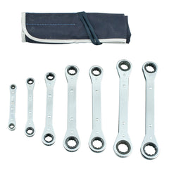 Martin Tools - 7 Pc, 1/4 - 7/8", 6, 12-Point Ratcheting Box Wrench Set - Exact Tool & Supply