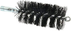 Schaefer Brush - 5" Brush Length, 2-1/4" Diam, Nylon Single Stem, Single Spiral Tube Brush - 7-1/4" Long, Nylon, 1/4" NPSM Male Connection - Exact Tool & Supply