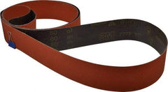 3M - 3" Wide x 132" OAL, 80 Grit, Ceramic Abrasive Belt - Ceramic, Medium, Coated, YF Weighted Cloth Backing, Wet/Dry, Series 777F - Exact Tool & Supply