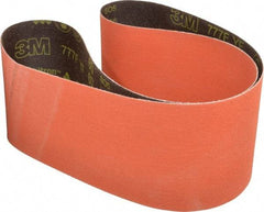 3M - 6" Wide x 60" OAL, 60 Grit, Ceramic Abrasive Belt - Ceramic, Medium, Coated, YF Weighted Cloth Backing, Wet/Dry, Series 777F - Exact Tool & Supply