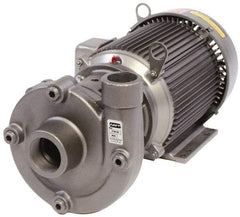 American Machine & Tool - 115/230V Volt, 1 Phase, 2 HP, Cast Iron Straight Pump - 2 Inch Inlet, 1-1/2 Inch Outlet, 62 Max Head psi, Stainless Steel Impeller, Buna-N Seal - Exact Tool & Supply