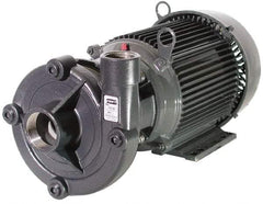 American Machine & Tool - 115/230V Volt, 1 Phase, 2 HP, Stainless Steel Straight Pump - 2 Inch Inlet, 1-1/2 Inch Outlet, 62 Max Head psi, Stainless Steel Impeller, Viton Seal - Exact Tool & Supply