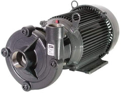 American Machine & Tool - 230/460 Volt, 3 Phase, 3 HP, Stainless Steel Straight Pump - 2 Inch Inlet, 1-1/2 Inch Outlet, Stainless Steel Impeller, Viton Seal - Exact Tool & Supply