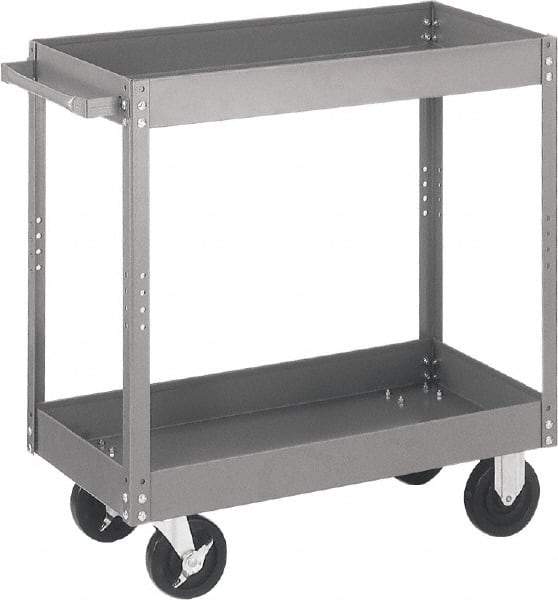Quantum Storage - 500 Lb Capacity, 30" Wide x 16" Long x 32" High Standard Utility Cart - 3 Shelf, Steel - Exact Tool & Supply