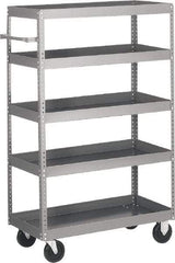 Quantum Storage - 1,000 Lb Capacity, 48" Wide x 18" Long x 57" High Shelf Cart - 5 Shelf, Steel - Exact Tool & Supply