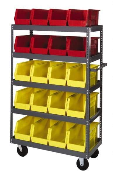 Quantum Storage - 1,000 Lb Capacity, 36" Wide x 18" Long x 57" High Shelf Cart - 5 Shelf, Steel - Exact Tool & Supply
