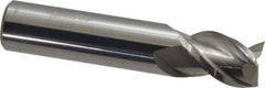 Accupro - 1/2", 5/8" LOC, 1/2" Shank Diam, 2-1/2" OAL, 3 Flute, Solid Carbide Square End Mill - Single End, Uncoated, Spiral Flute, 40° Helix, Centercutting, Right Hand Cut, Right Hand Flute - Exact Tool & Supply