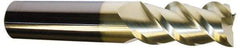 Accupro - 5/8", 7/8" LOC, 5/8" Shank Diam, 3" OAL, 3 Flute, Solid Carbide Square End Mill - Single End, ZrN Finish, Spiral Flute, 40° Helix, Centercutting, Right Hand Cut, Right Hand Flute - Exact Tool & Supply