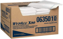 WypAll - 1/4 Fold Food Service Wipes - Box, 24" x 13-1/2" Sheet Size, Blue & White - Exact Tool & Supply