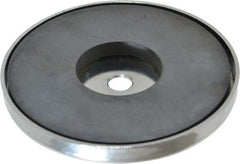 Mag-Mate - 95 Lb Max Pull Force, 1/2" Overall Height, 4.9" Diam, Ceramic Cup Magnet - Through Hole Style, Chrome Plated - Exact Tool & Supply