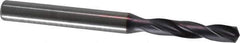 Kennametal - 4.8006mm 140° Spiral Flute Solid Carbide Screw Machine Drill Bit - Multilayer TiAlN Finish, Right Hand Cut, 28mm Flute Length, 66mm OAL, Standard Point, Straight Shank - Exact Tool & Supply