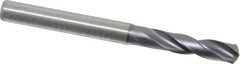 Kennametal - 5.4991mm 140° Spiral Flute Solid Carbide Screw Machine Drill Bit - Multilayer TiAlN Finish, Right Hand Cut, 28mm Flute Length, 66mm OAL, Standard Point, Straight Shank - Exact Tool & Supply