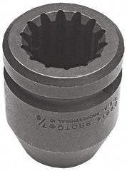 Proto - #5 Spline Drive, 3-1/8" Socket, Impact Socket - 6 Points, 4-39/64" OAL - Exact Tool & Supply