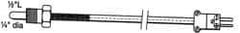 Thermo Electric - 0 to 221°F, T Pipe Plug, Thermocouple Probe - 5 Ft. Cable Length, Mini Connector, 10 Sec Response Time - Exact Tool & Supply