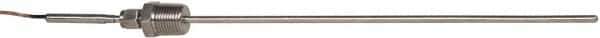 Thermo Electric - 0 to 2012°F, K Pipe Fitting, Thermocouple Probe - 6 Ft. Cable Length, Stripped Ends, 9 Sec Response Time - Exact Tool & Supply