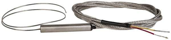 Thermo Electric - 0 to 2012°F, K Flexible, Thermocouple Probe - 3 Ft. Cable Length, Stripped Ends, 12 Inch Probe Sheath Length, 4 Sec Response Time - Exact Tool & Supply