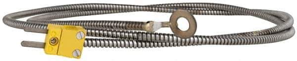 Thermo Electric - 0 to 900°F, K Surface, Thermocouple Probe - 4 Ft. Cable Length, Mini Connector, 15 Sec Response Time - Exact Tool & Supply