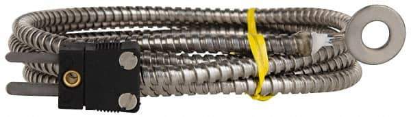 Thermo Electric - 0 to 900°F, J Surface, Thermocouple Probe - 4 Ft. Cable Length, Mini Connector, 15 Sec Response Time - Exact Tool & Supply