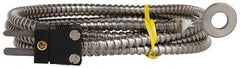 Thermo Electric - 0 to 900°F, J Surface, Thermocouple Probe - 4 Ft. Cable Length, Mini Connector, 15 Sec Response Time - Exact Tool & Supply