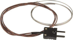 Thermo Electric - 0 to 1600°F, J Flexible, Thermocouple Probe - 3 Ft. Cable Length, Mini Connector, 25 Inch Probe Sheath Length, 3 Sec Response Time - Exact Tool & Supply