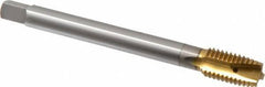 OSG - M12x1.75 Metric Coarse, 3 Flute, TiN Finish, Vanadium High Speed Steel Spiral Point Tap - Plug Chamfer, Right Hand Thread, 110mm OAL, 1-21/32" Thread Length, 0.367" Shank Diam, 6H Class of Fit - Exact Tool & Supply