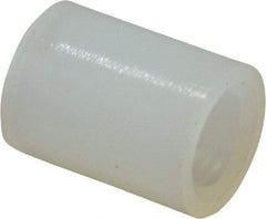 Electro Hardware - 0.116" ID x 3/16" OD, #4 Screw, Grade 101 Nylon Female Unthreaded Circuit Board Spacer - Round Body, Uncoated, 1/4" OAL - Exact Tool & Supply