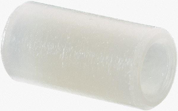 Electro Hardware - 0.116" ID x 3/16" OD, #4 Screw, Grade 101 Nylon Female Unthreaded Circuit Board Spacer - Round Body, Uncoated, 3/8" OAL - Exact Tool & Supply