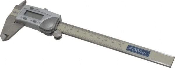 Fowler - 0 to 150mm Range, 0.01mm Resolution, IP54 Electronic Caliper - Stainless Steel with 1.56" Stainless Steel Jaws, 0.02mm Accuracy, SPC Output - Exact Tool & Supply