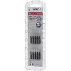 Wiha - #1, Phillips & Insert Screwdriver Bit - 1/4" Drive, 1" OAL - Exact Tool & Supply