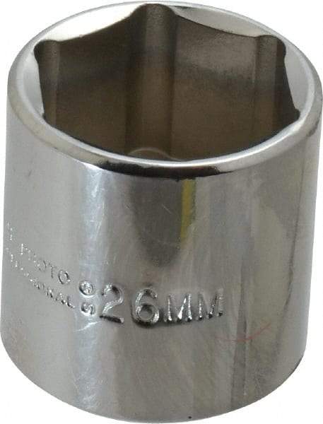 Proto - 3/8" Drive, Standard Hand Socket - 6 Points, 1-3/8" OAL, Chrome Vanadium, Chrome Finish - Exact Tool & Supply