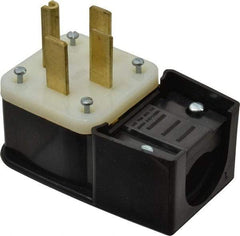 Leviton - 125/250 VAC, 50 Amp, 14-50P NEMA, Angled, Self Grounding, Industrial Grade Plug - 3 Pole, 4 Wire, 1 Phase, Nylon, Black - Exact Tool & Supply