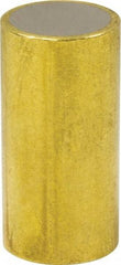 Mag-Mate - 3/8" Diam x 3/4" High, 0.2 Lb Average & 0.4 Lb Max Pull Force, Brass Alnico Shielded Magnet - 800°F Max Operating Temp, 0.032" Wall Thickness, Grade 5 Alnico - Exact Tool & Supply