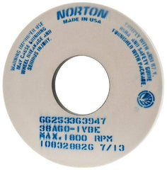 Norton - 14" Diam x 5" Hole x 1" Thick, I Hardness, 60 Grit Surface Grinding Wheel - Aluminum Oxide, Type 1, Medium Grade, 1,800 Max RPM, Vitrified Bond, No Recess - Exact Tool & Supply