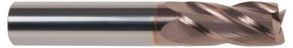 SGS - 7/64", 3/8" LOC, 1/8" Shank Diam, 1-1/2" OAL, 4 Flute, Solid Carbide Square End Mill - Single End, TiCN Finish, Spiral Flute, 30° Helix, Centercutting, Right Hand Cut, Right Hand Flute, Series 1 - Exact Tool & Supply