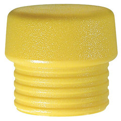 Split Head Mallet Face 1.5″ Med Hard Shore Hardness 65-D, Yellow, Polyurethane - Exact Tool & Supply