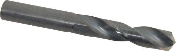 Hertel - 0.404" 135° Spiral Flute High Speed Steel Screw Machine Drill Bit - Oxide Finish, Right Hand Cut, 1-15/16" Flute Length, 3-5/16" OAL, Split Point, Straight Shank - Exact Tool & Supply