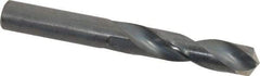 Hertel - 0.404" 135° Spiral Flute High Speed Steel Screw Machine Drill Bit - Oxide Finish, Right Hand Cut, 1-15/16" Flute Length, 3-5/16" OAL, Split Point, Straight Shank - Exact Tool & Supply
